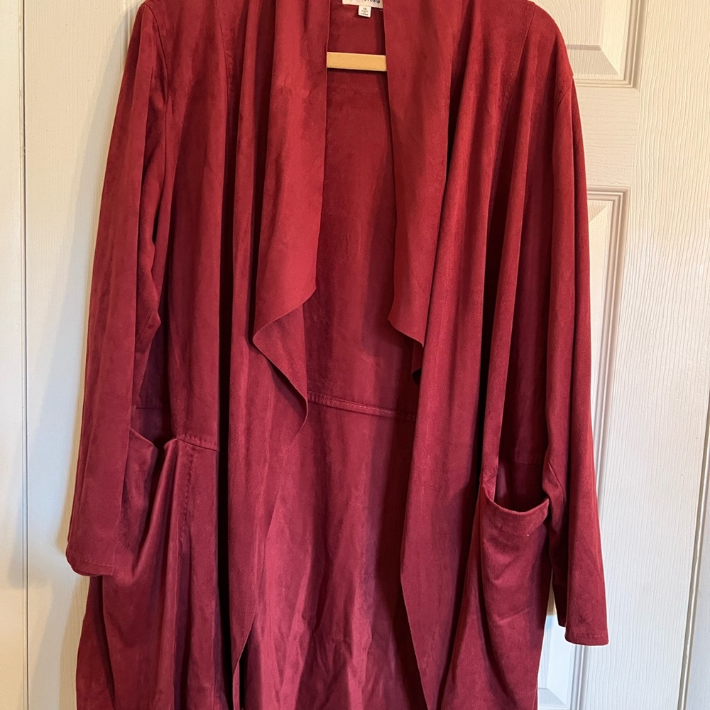 Max Studio Ultra Suede Waterfall Jacket
